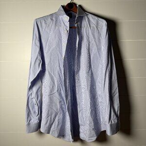 Sid Mashburn Dress Shirt Button Down Long Sleeve Blue and White Check